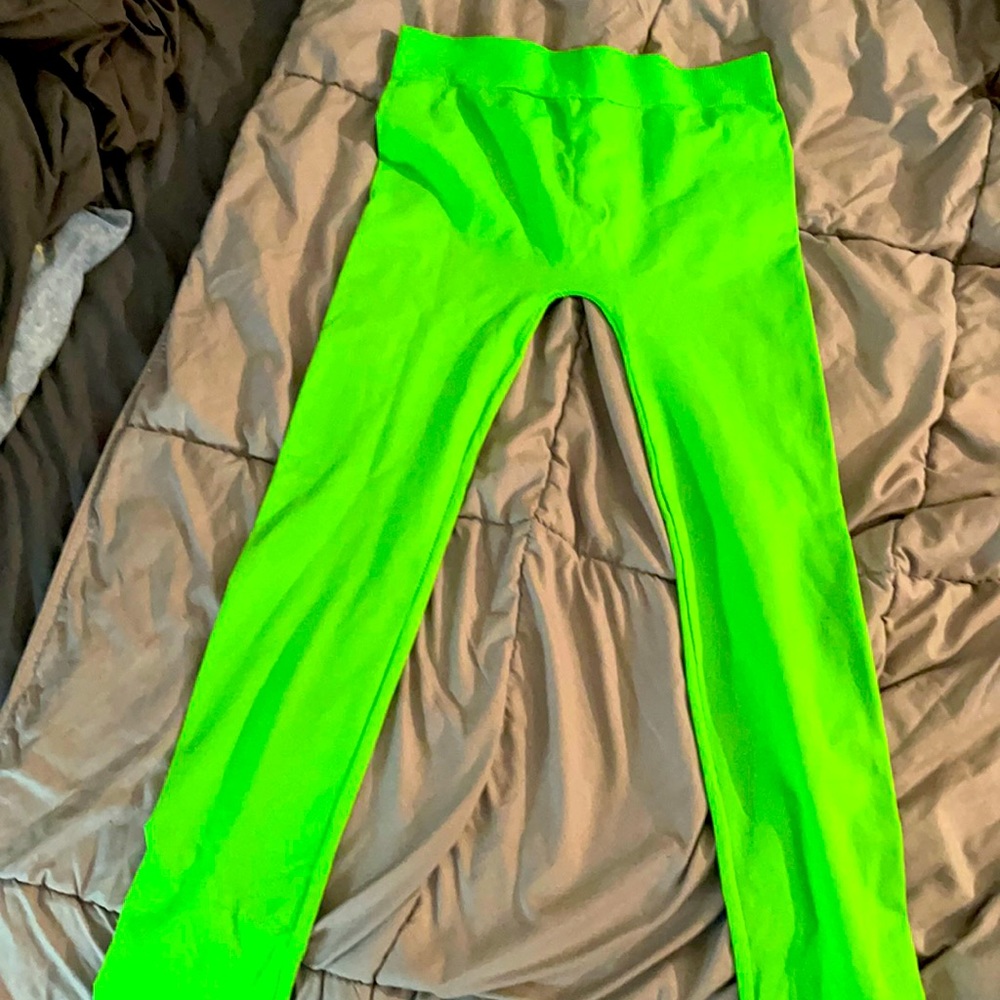 Neon green leggings